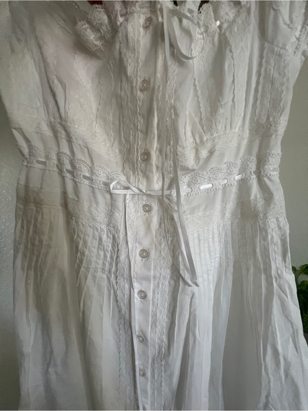 NWT ✧💎Caroline Constas💎✧ White Lace-Trim Sundress feminine M - Picture 3 of 7